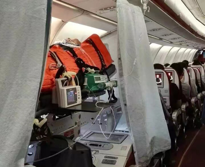 宁安市跨国医疗包机、航空担架